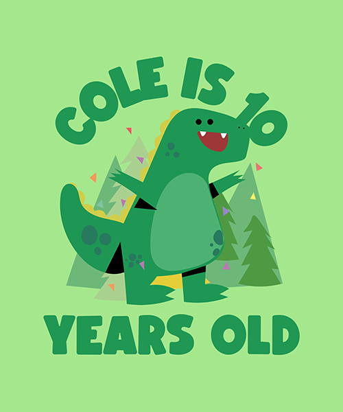 Birthday T Shirt Design Maker Featuring A Cute Dinosaur Graphic