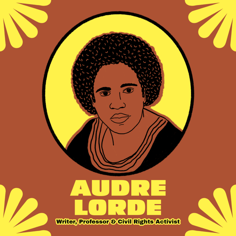 Colorful Instagram Post Template Featuring An Illustrated Portrait Of Audre Lorde For A Pride Marketing Campaign