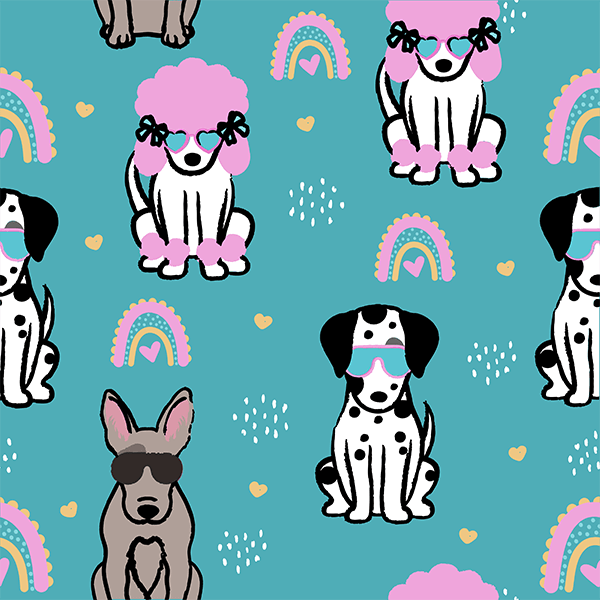 Cool Print Pattern Maker Featuring Doodle Dogs With Sunglasses