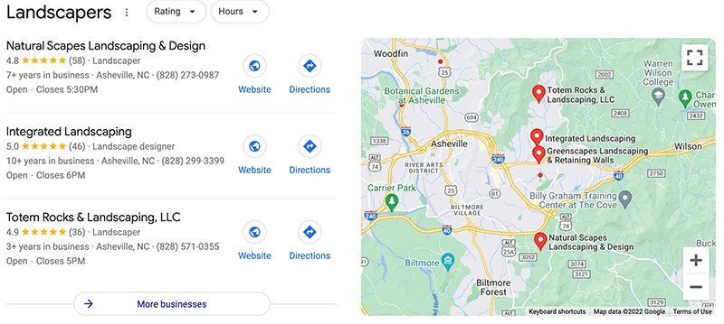 Google Business Map Pack Landscaper