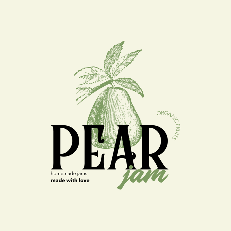Homemade Jams Logo Maker Featuring An Illustrated Pear