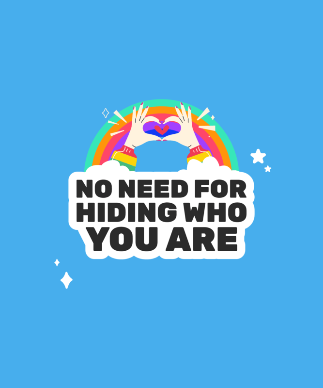 Illustrated T Shirt Design Generator With A Hand Heart For Pride Month