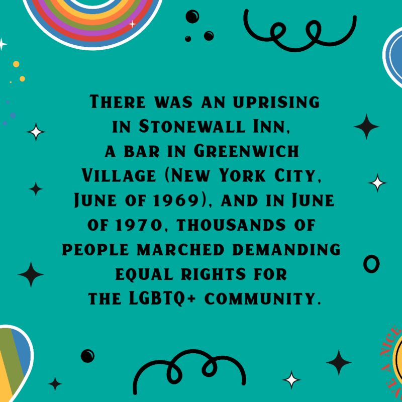 Instagram Post Generator With Colorful Stickers And Historial Facts For Pride Month
