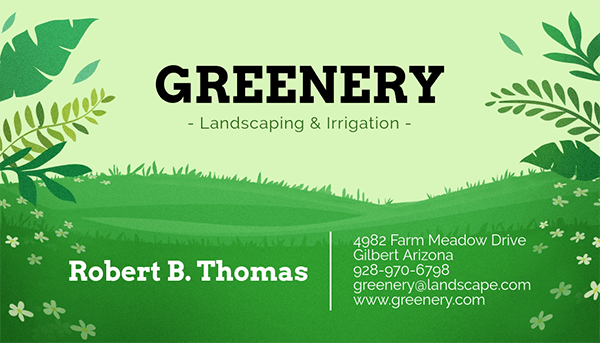 Landscaping And Irrigation Business Card Maker