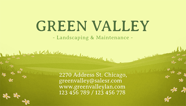 Lansdscaping And Maintenance Business Card Template