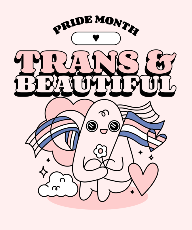 Lgbt T Shirt Design Generator For Pride Month Featuring A Transgender Pride Quote
