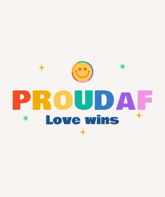 LGBT T Shirt Design Maker For Pride Month Featuring A Colorful Typeface And Starry Graphics