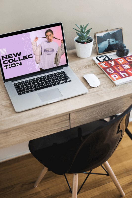 Macbook Mockup Featuring A Comfortable Home Office Showcasing How To Start A Small Business From Home