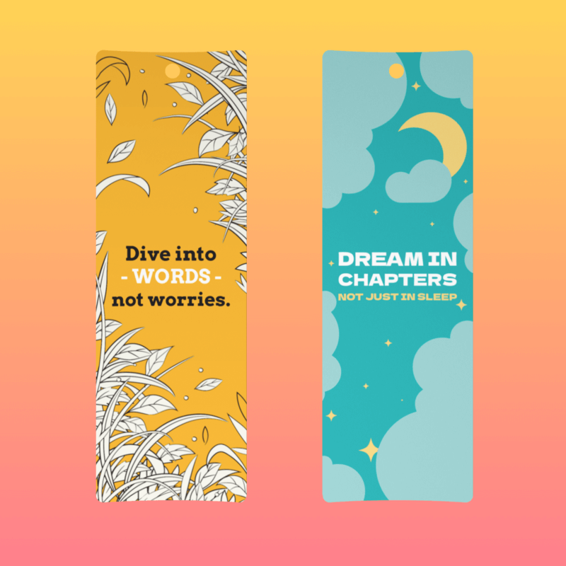 Mockup Of Two Bookmarks Lying Side By Side As Inspiration For Gifts For Book Lovers