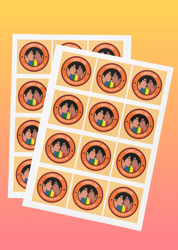 Mockup Of Two Branding Sticker Pages Lying On A Customizable Surface As Part Of Pride Merch