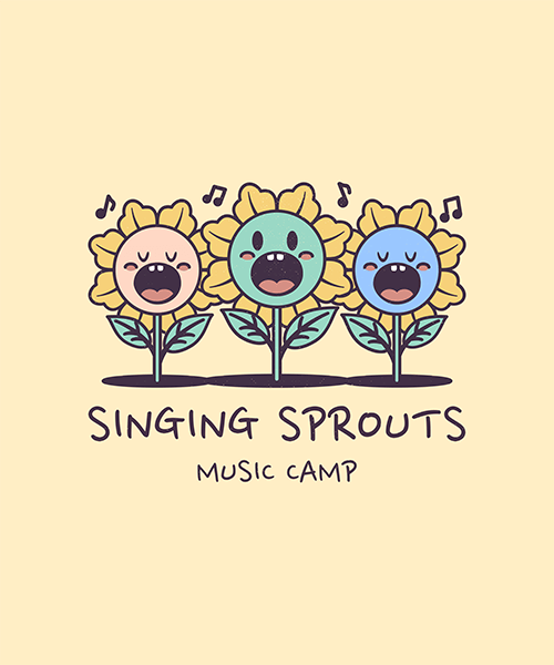 Music Camp T Shirt Design Generator Featuring Singing Flower Graphics