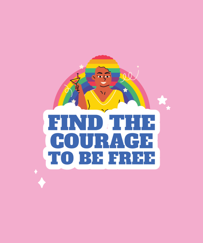 Pride Month Themed T Shirt Design Maker With Illustrated Rainbows