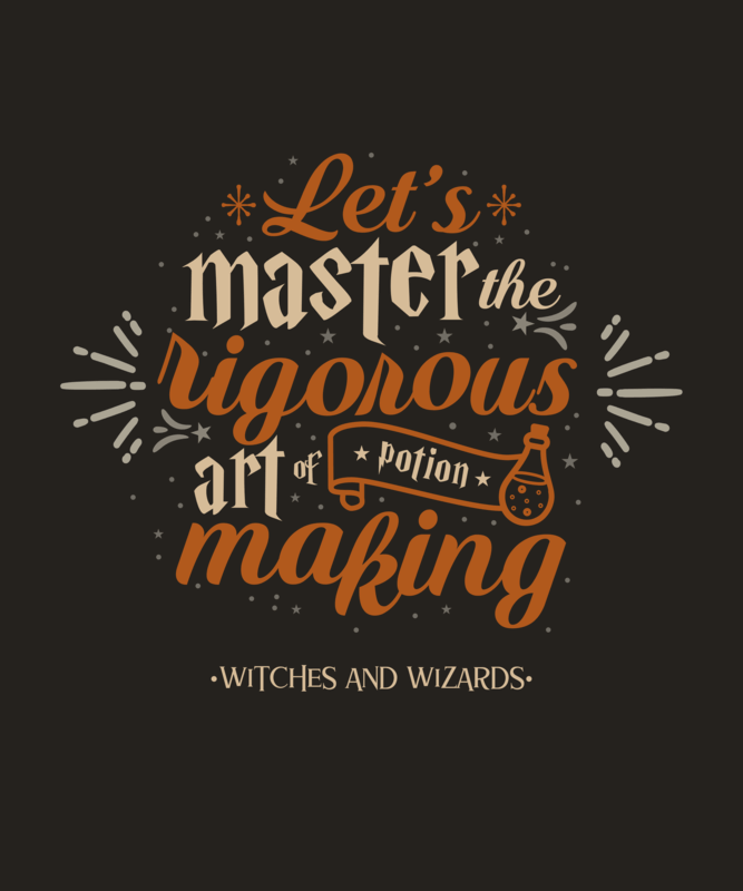 Quote T Shirt Design Template Featuring A Lettering Inspired By Harry Potter