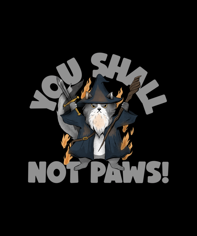 T Shirt Design Generator Featuring A Kitten Wizard Graphic Inspired By Lord Of The Rings