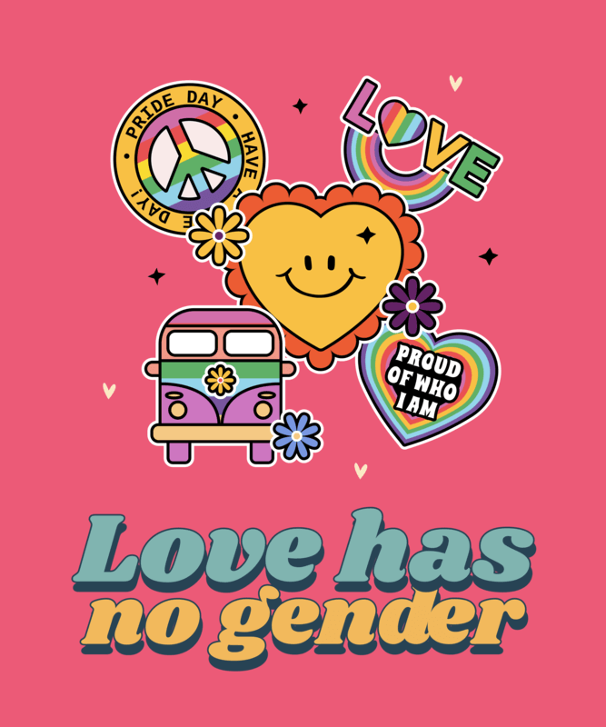 T Shirt Design Generator Featuring LGBTQ+ Pride Stickers