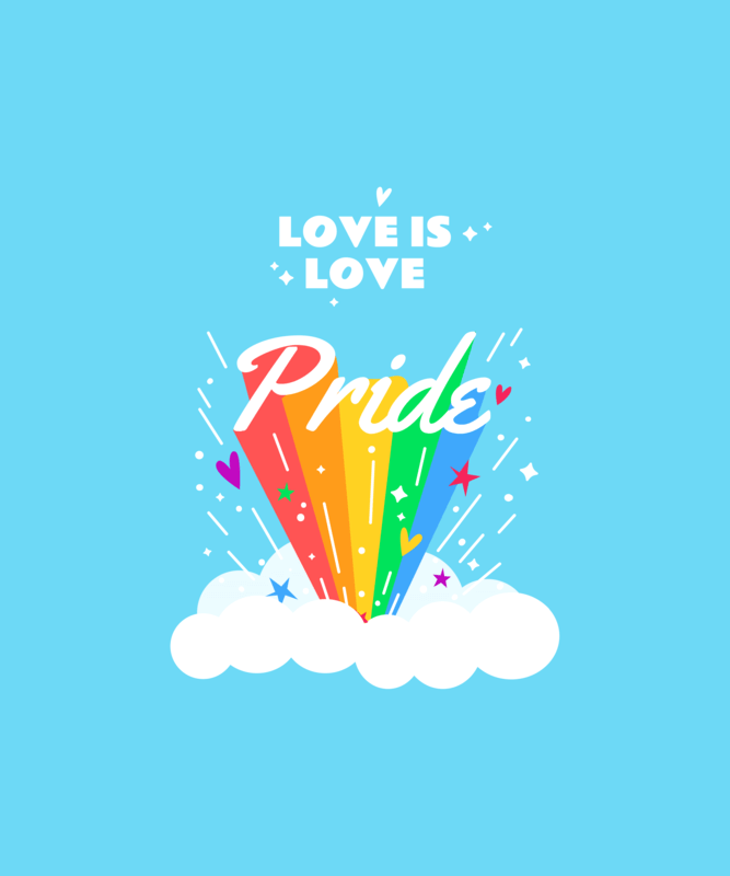 T Shirt Design Generator For LGBTQ+ Pride Month Featuring Colorful Graphics