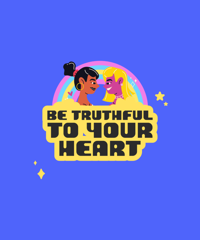 T Shirt Design Maker For Pride Month With Two Illustrated LGBTQ+ Characters