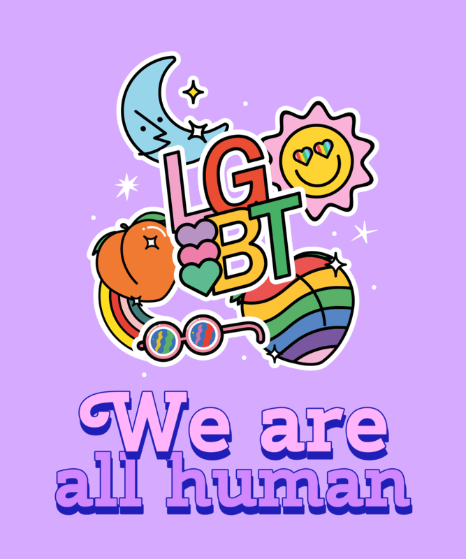 T Shirt Design Template For Pride Month Featuring A Quote And Stickers