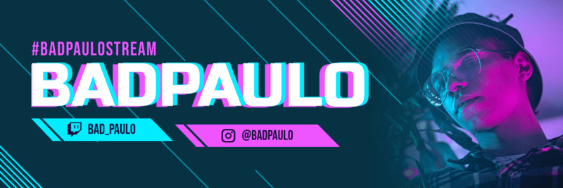 Twitter Header Design Generator For Esports Streamers Featuring Neon Colors