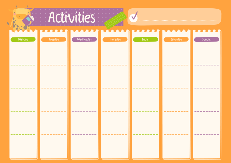 Activity Calendar Creator Featuring A Cute Flat Cow Graphic
