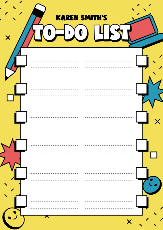 Back To School Flyer Maker Featuring A To Do List With A Pencil Graphic