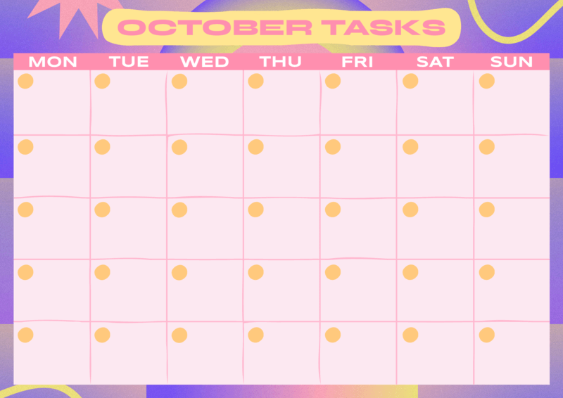 Calendar Design Template Featuring Colorful Background Patterns