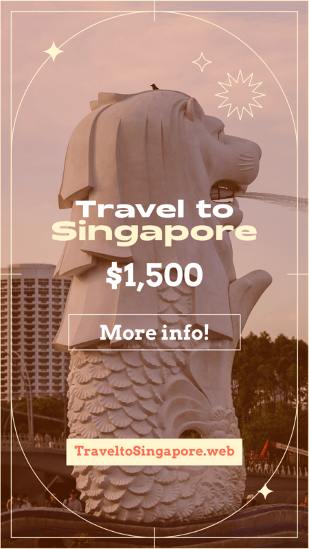Instagram Story Creator Featuring A Travel Agency Ad For A Trip To Singapore