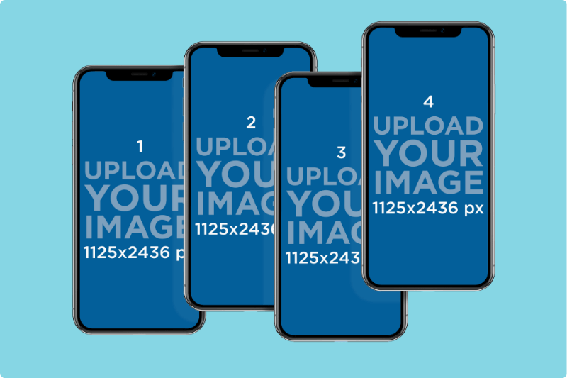 Mockup Of Four Overlapping Iphone 11 Pro Floating In A Customizable Surface