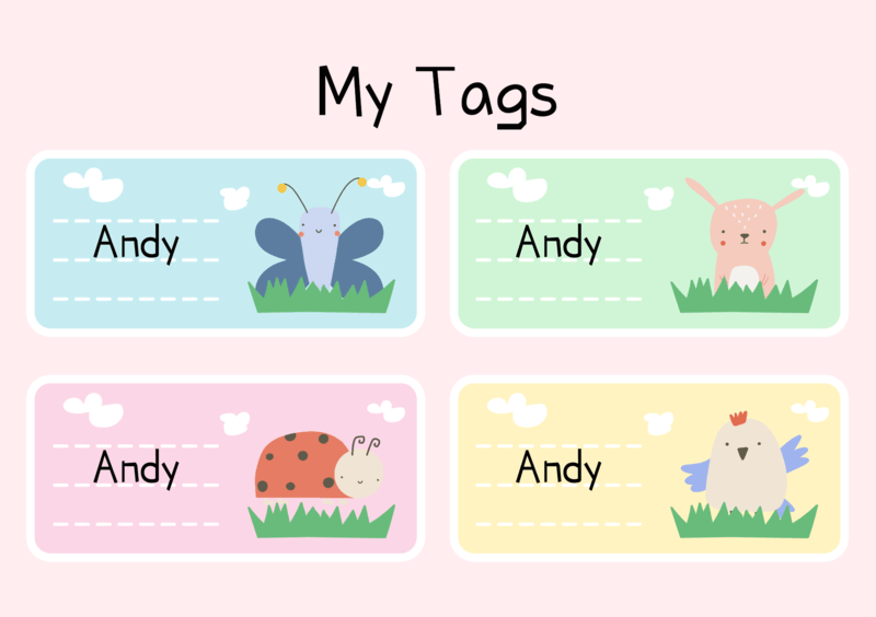 Name Tag Maker For Preschool Students Featuring Cute Animals