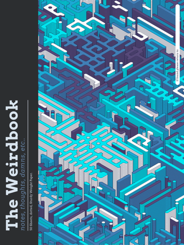 Notebook Cover Creator Featuring Patterns With Isometric Organic Shapes