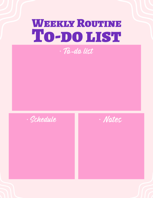 Weekly Planner Template For A To Do List Routine