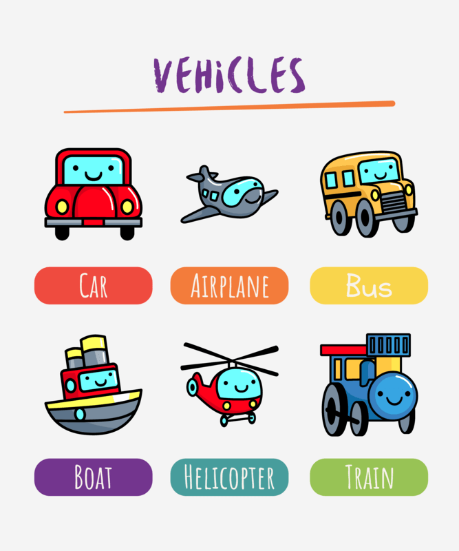 Worksheet Design Generator With Illustrated Vehicle Characters For Kids
