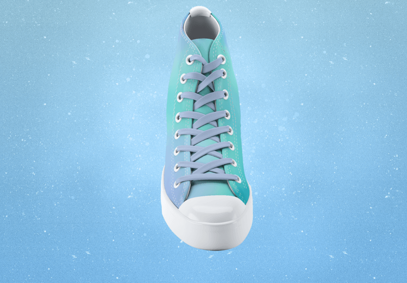 Mockup Of A Single Sneaker With A Gradient Design On Customizable Background