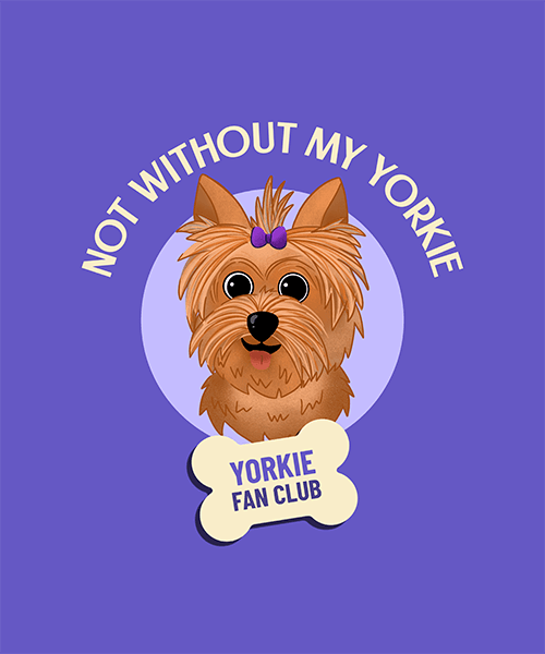 T Shirt Design Maker Featuring A Cute Yorkie Dog Illustration