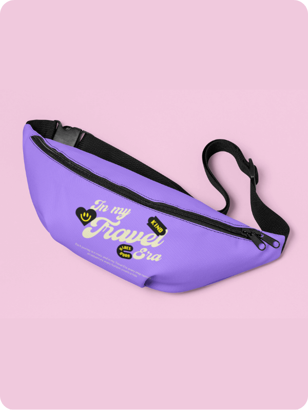 Fanny Pack Mockup Featuring A Plain Background