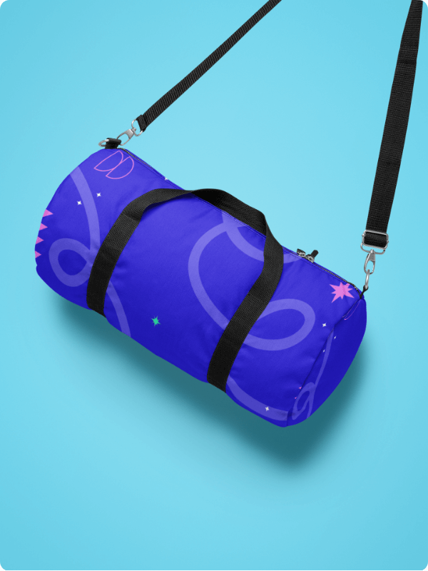 Mockup Of A Duffle Bag With Shoulder Strap