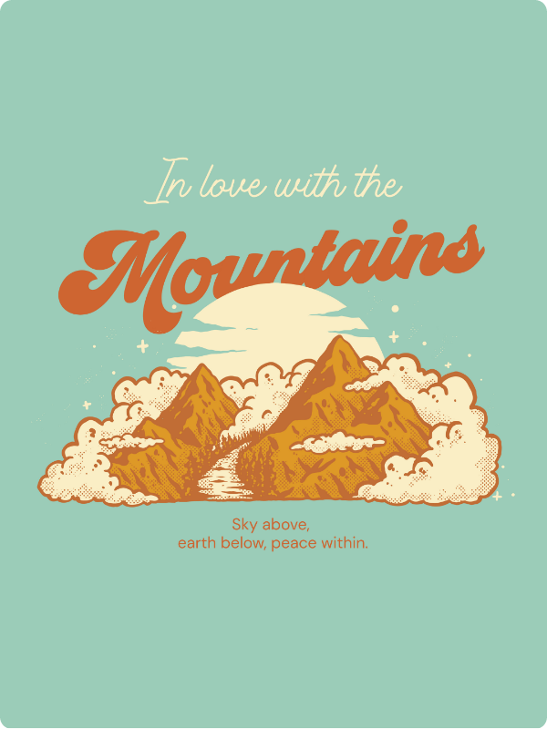 T Shirt Design Creator Featuring Mountain Graphics And Travel Quote