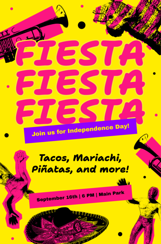 Colorful Flyer Design Generator Featuring A Mexican Independence Day Fiesta