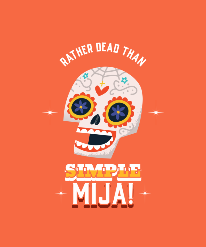 Mexican T Shirt Design Generator With A Styled Skull Cartoon