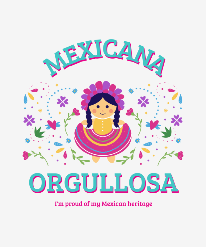 Mexican T Shirt Design Maker Featuring A Mexican Doll Graphic