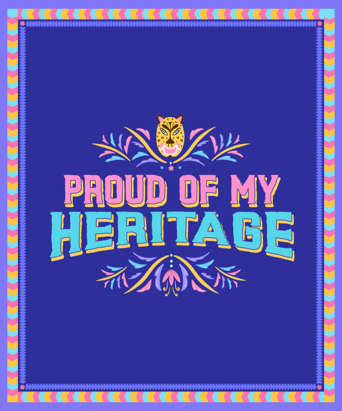 T Shirt Design Template Featuring A Hispanic Heritage Month Theme And A Frame