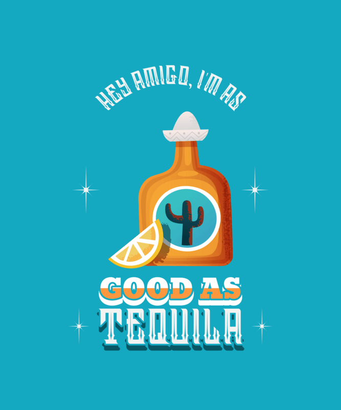 T Shirt Design Template For Mexican Independence Day With A Tequila Clipart