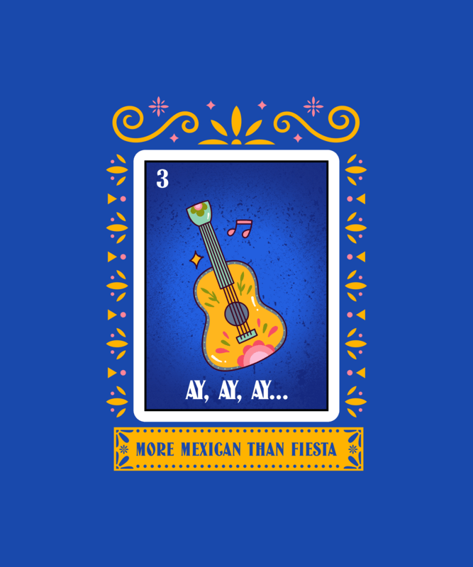 T Shirt Design Template With Framed Illustrations Of Mexican Culture Elements