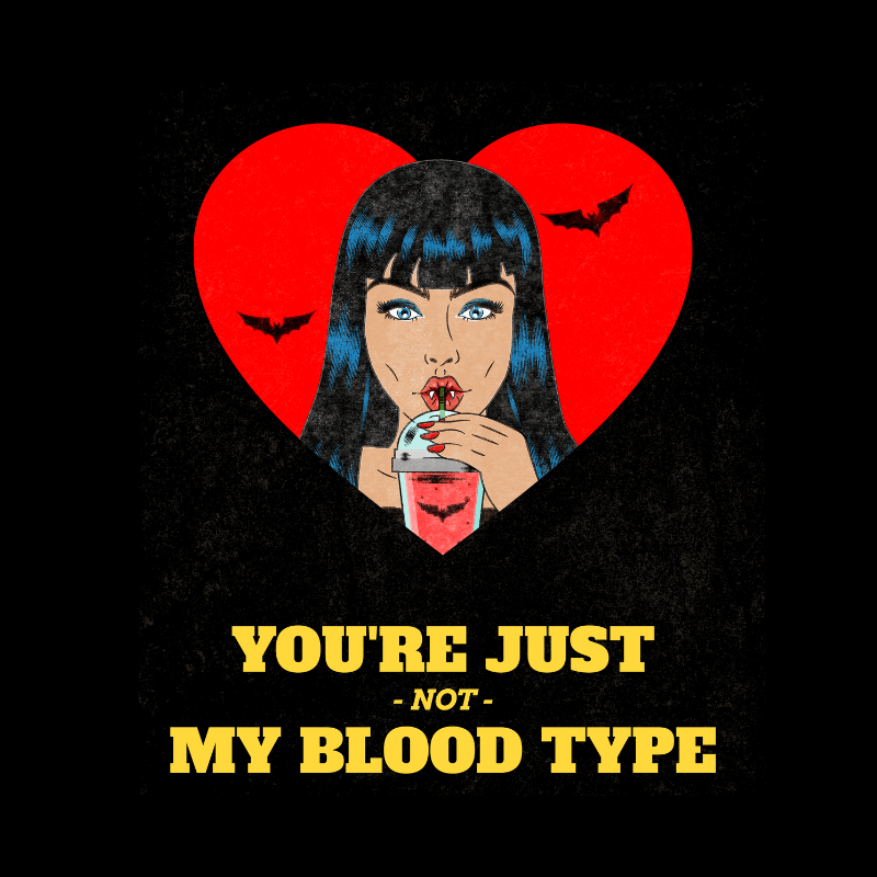 Halloween T Shirt Design Template With A Funny Vampire Woman