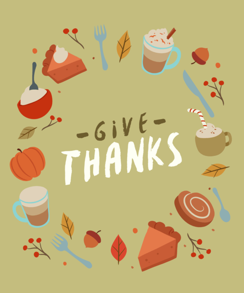 T Shirt Design Maker With Thanksgiving Food Graphics