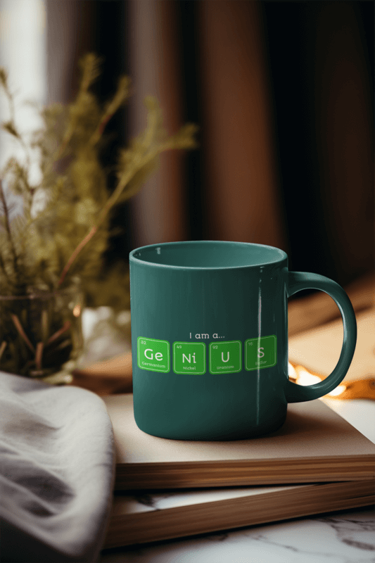 AI Generated Mockup Of A Coffee Mug Placed Over A Pile Of Books