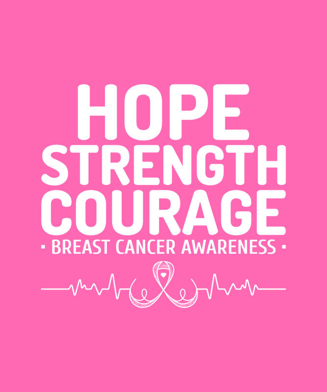 Breast Cancer Awareness T Shirt Design Template With A Ribbon Clipart And A Quote