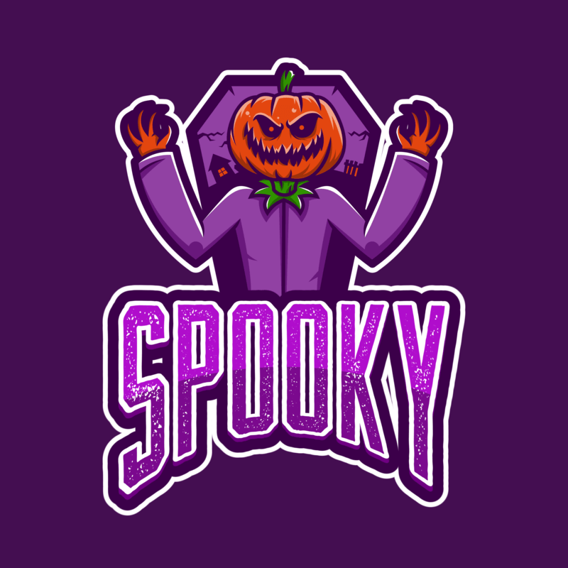 Gaming Logo Creator Featuring A Spooky Pumpkin Cartoon