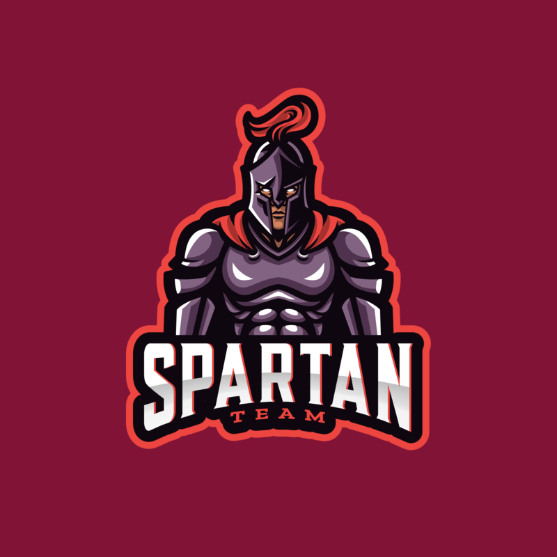 Gaming Logo Template With A Spartan Warrior Graphic