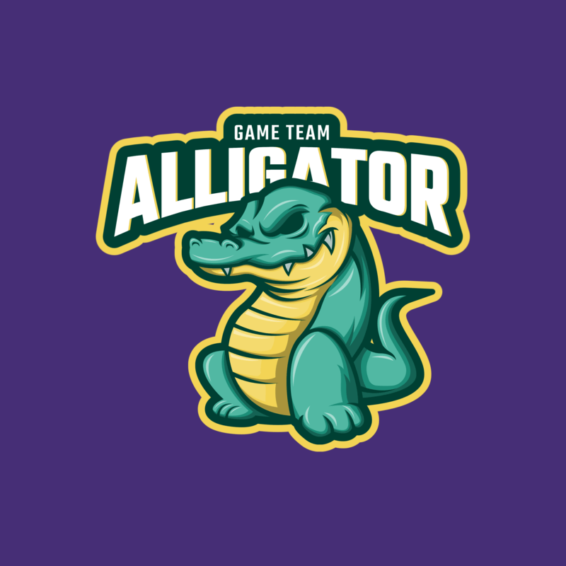 Gaming Logo Template With An Alligator Character